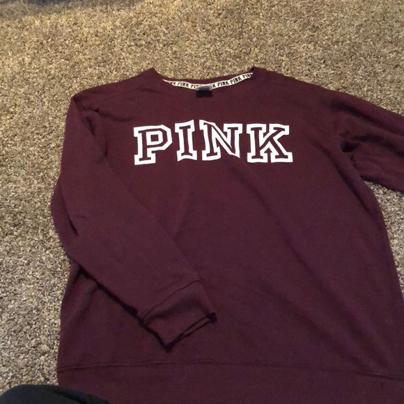 Tops - maroon pink thin crewneck
